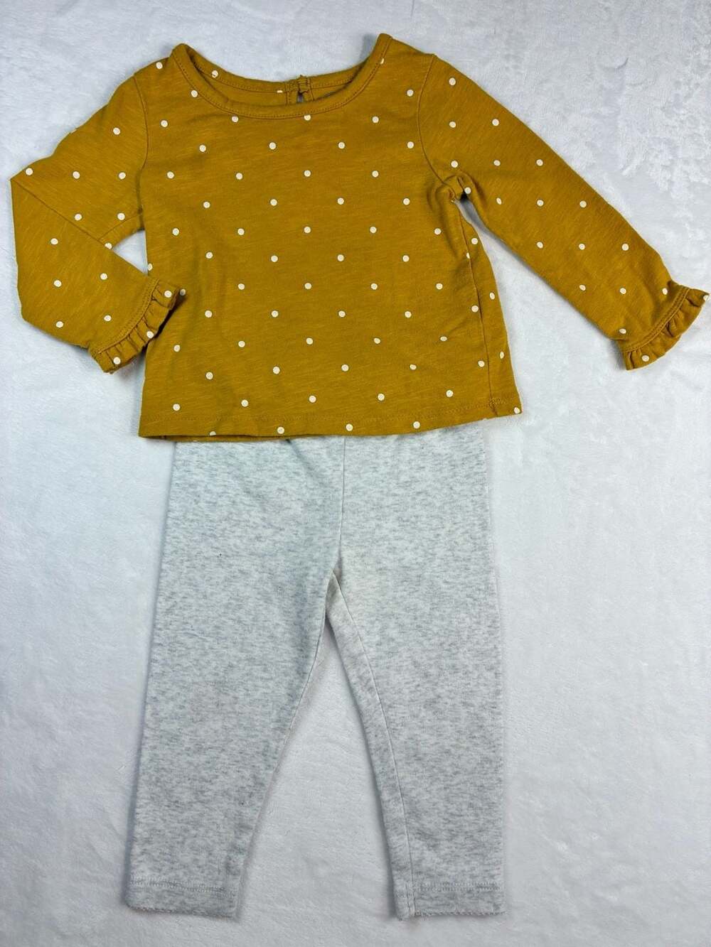 Wonder Nation Girls 6-9 month Golden Yellow Long Sleeve With Leggings Set